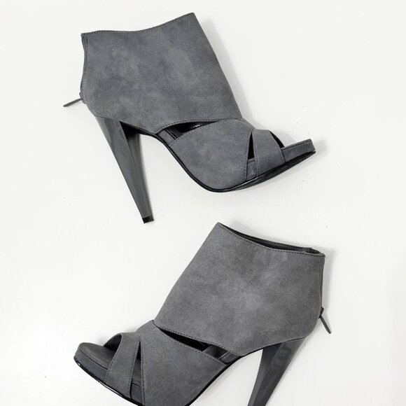 Michael Antonio Women's Gray Open Toe Stiletto High Heels, Size 7 - Picture 2 of 7